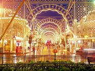 A long exposure shot of Main Street at Disneyland Paris