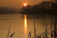 Deneby ings.  Frozen lake at sunrise.