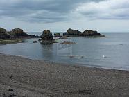 beach and sea at dunure in scotland