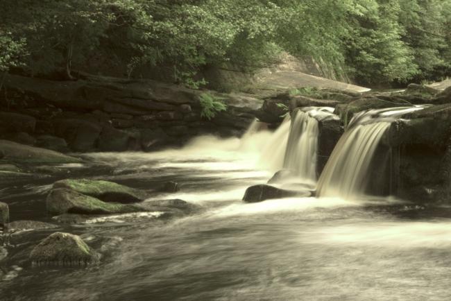 waterfall at Bamford, near Sheffield.