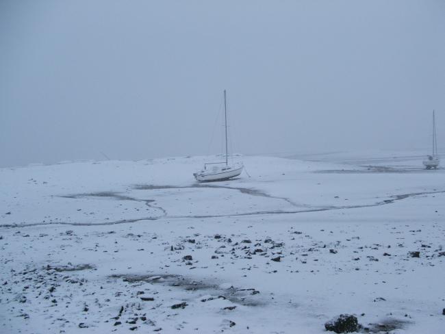 March 06 A boat in snow!! All taken with compact camera