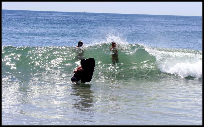 Fun in the waves at Scarborough Beach, Narragansett, RI